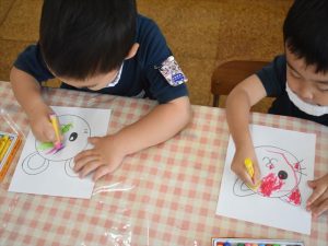 塗り絵 満３歳児 パンダ組 聖徳大学附属成田幼稚園