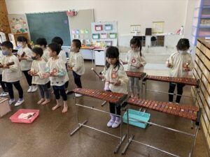 合奏をしました 4歳児 梅組 聖徳大学附属成田幼稚園