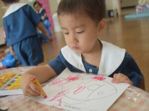 クレヨンぐるぐる 塗り絵 満３歳児 パンダ組 聖徳大学附属成田幼稚園